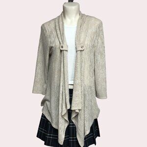 NWOT Laura Petites Tan/Beige Long Sleeve Cardigan Size XL